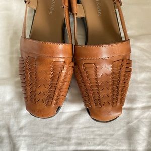 St. John’s Bay Brown Leather Sling Back Sandals